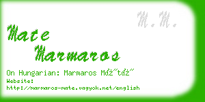 mate marmaros business card